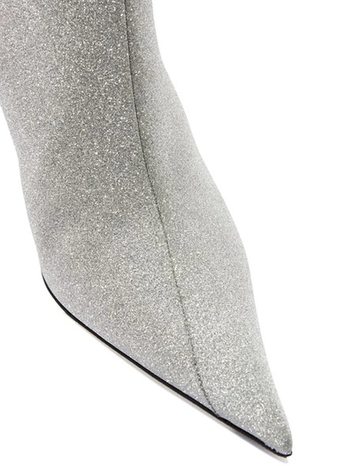 Shop Balenciaga Knife Ankle Boots In Silver