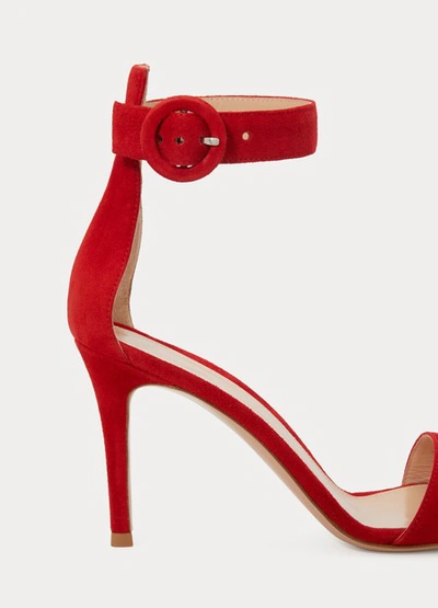 Shop Gianvito Rossi Portofino Sandals In Tabasco Red Tabs