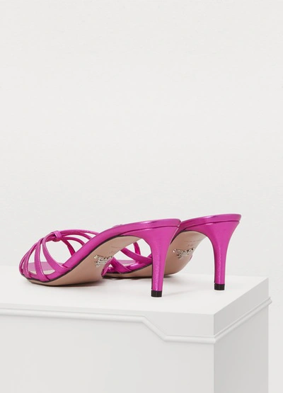 Shop Prada Heeled Sandals In Fuxia