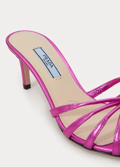 Shop Prada Heeled Sandals In Fuxia