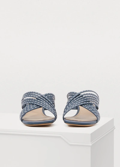 Shop Jacquemus Castana Mules In Navy Leather