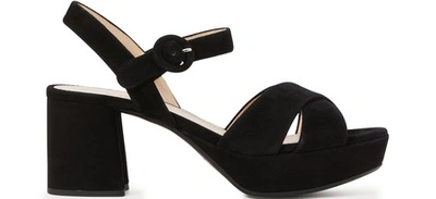 Shop Prada Suede Platform Sandals In Nero