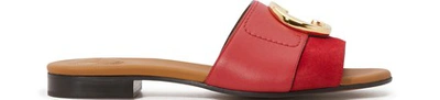 Shop Chloé C Mules In Poppy Red