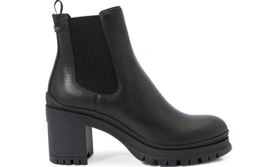 Shop Prada Chelsea Heeled Ankle Boots In Black