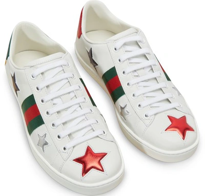 Shop Gucci Ace Embroidered Sneaker In White