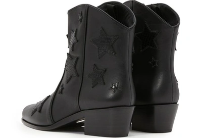 Shop Miu Miu Star Detail Boots In Black