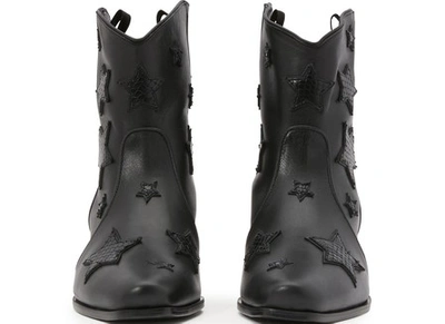 Shop Miu Miu Star Detail Boots In Black