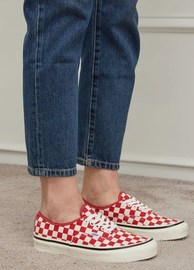 Shop Vans Authentic 44 Sneakers In Red/check