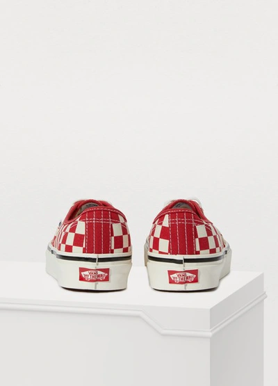 Shop Vans Authentic 44 Sneakers In Red/check