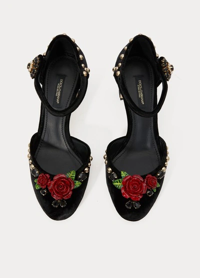 Shop Dolce & Gabbana Velvet Pumps In Black