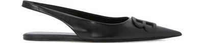 Shop Balenciaga Bb Slingback Ballet Flats In 1000