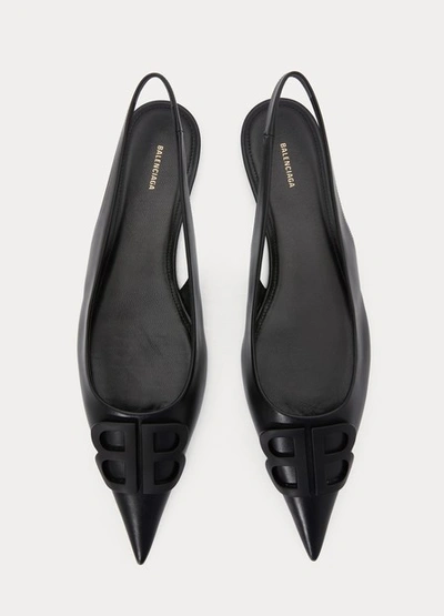 Shop Balenciaga Bb Slingback Ballet Flats In 1000