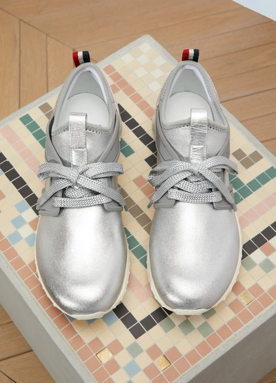 Shop Moncler Meline Sneakers In Silver