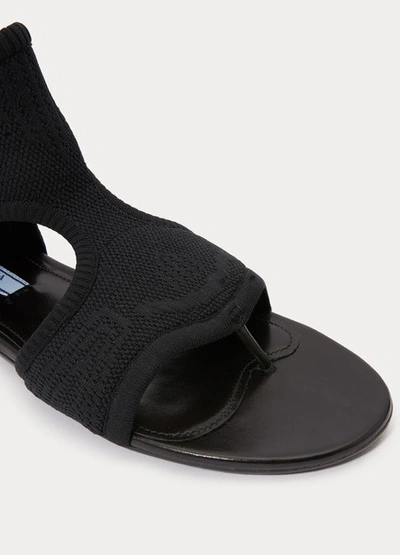 Shop Prada Flat Sandals In Black