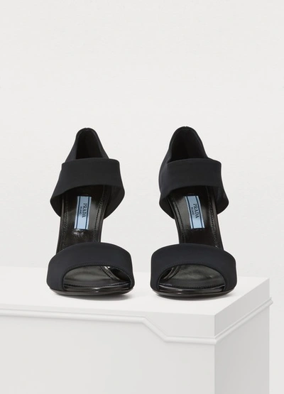 Shop Prada Sandals In Nero