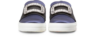 Shop Roger Vivier Viv Strass Sneakers In Indigo+black