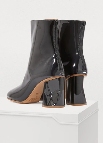 Shop Maison Margiela Patent Leather Ankle Boots In Black