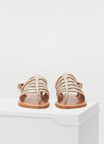 Shop Kjacques Homere Lamé Leather Sandals In Gold