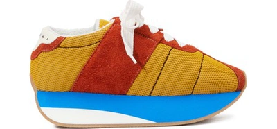 Shop Marni Big Foot Sneakers In Ochre+rust