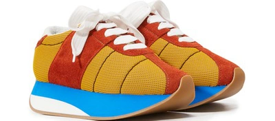 Shop Marni Big Foot Sneakers In Ochre+rust