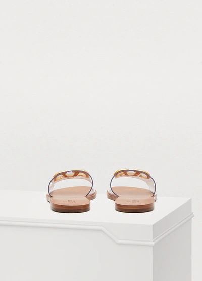 Shop Valentino Garavani Go Logo Sandals In Transparent/tan