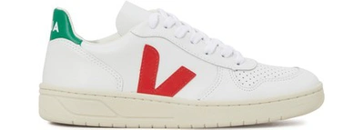 Shop Veja V-10 Suede Sneakers In Red