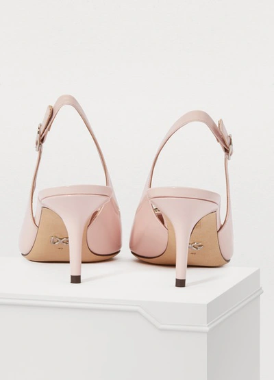 Shop Dolce & Gabbana Leather Slingback In Gligli Fdo.rosa