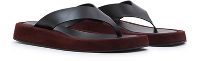 Shop The Row Ginza Sandals In Black - Burgundy