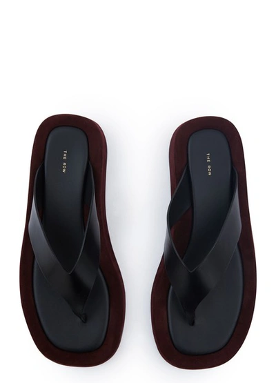 Shop The Row Ginza Sandals In Black - Burgundy