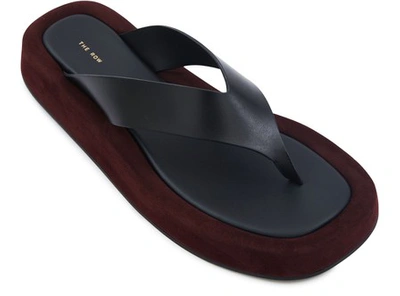 Shop The Row Ginza Sandals In Black - Burgundy