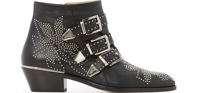 Shop Chloé Susanna Leather Ankle Boots In Black