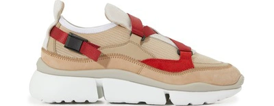 Shop Chloé Sonnie Sneakers In Silky Beige