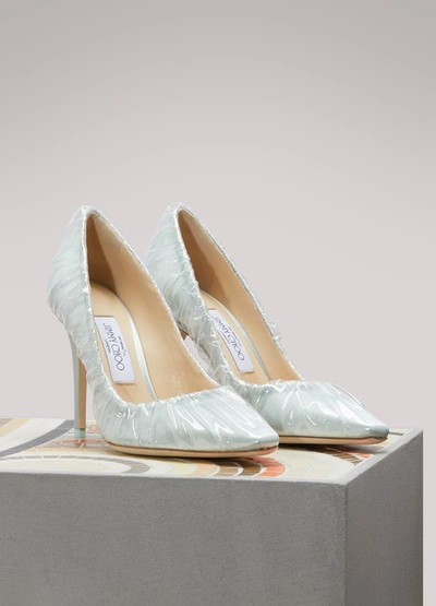 Shop Jimmy Choo X Off-white Anne 100 Pumps In Light Blue