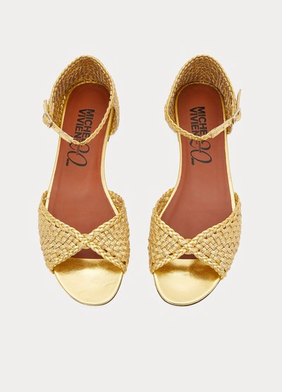 Shop Michel Vivien Babeth Sandals In Gold