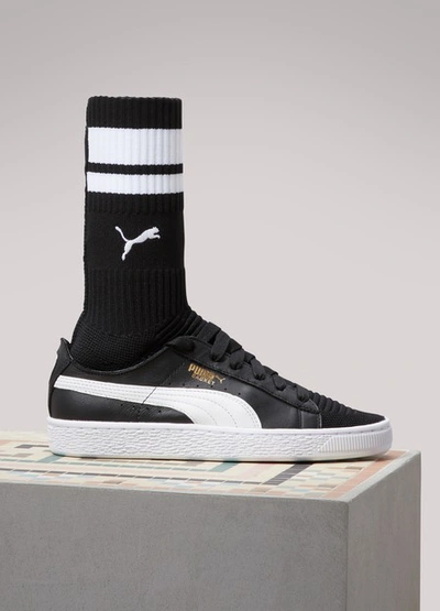 Shop Puma Evoknit Sock Sneakers In Black