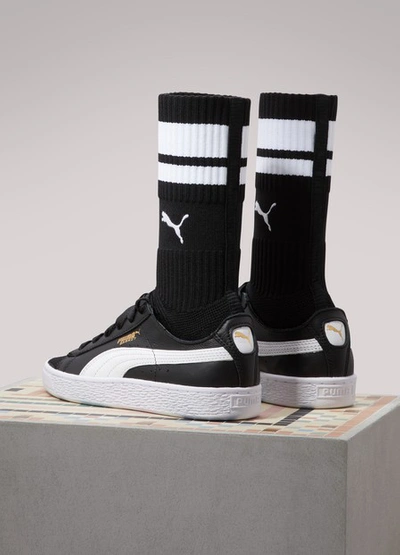 Shop Puma Evoknit Sock Sneakers In Black