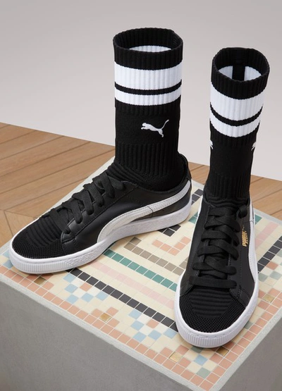 Shop Puma Evoknit Sock Sneakers In Black