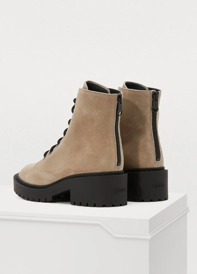 Shop Kenzo Lace-up Boots In Beige