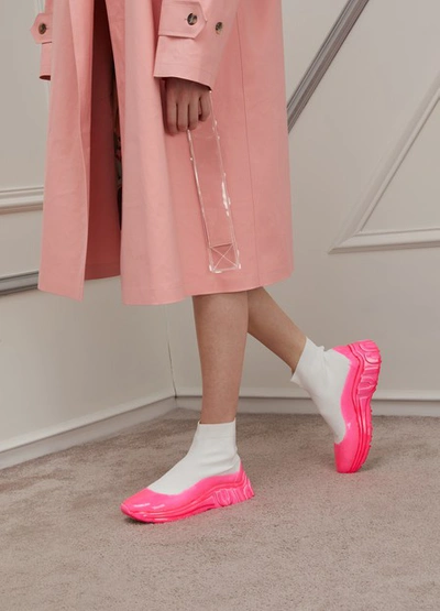 Shop Miu Miu Neon Sock Sneakers In Pink