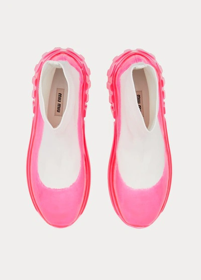 Shop Miu Miu Neon Sock Sneakers In Pink