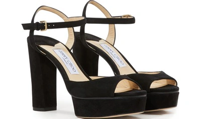 Shop Jimmy Choo Peachy 105 Sandals In Black