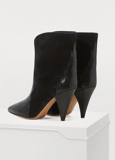 Shop Isabel Marant Leider Heeled Booties In Black