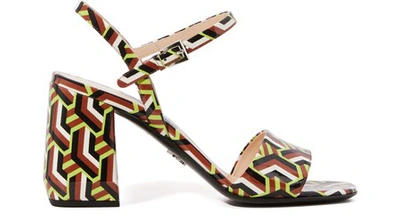 Shop Prada Heeled Sandals In Pistacchio