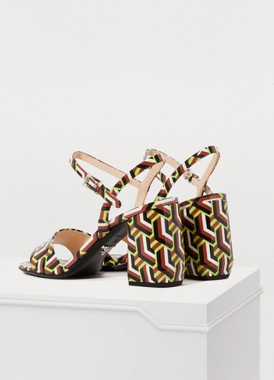 Shop Prada Heeled Sandals In Pistacchio