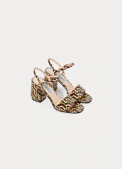 Shop Prada Heeled Sandals In Pistacchio