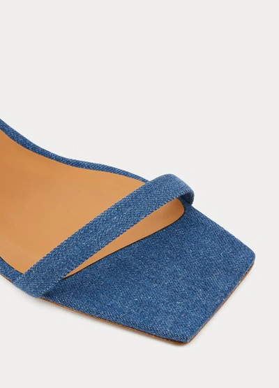 Shop By Far Tanya Mules In Blue Jean Denim