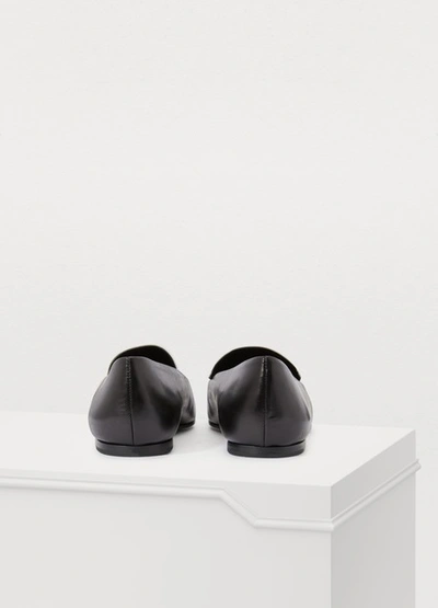 Shop The Row Minimal Loafers In Black - Off White