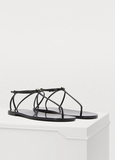 Shop Valentino Garavani Flat Sandals In Black