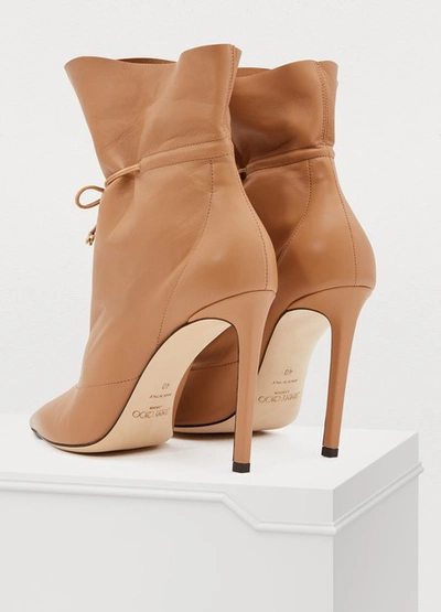 Shop Jimmy Choo Stitch 100 Ankle Boots In Camel