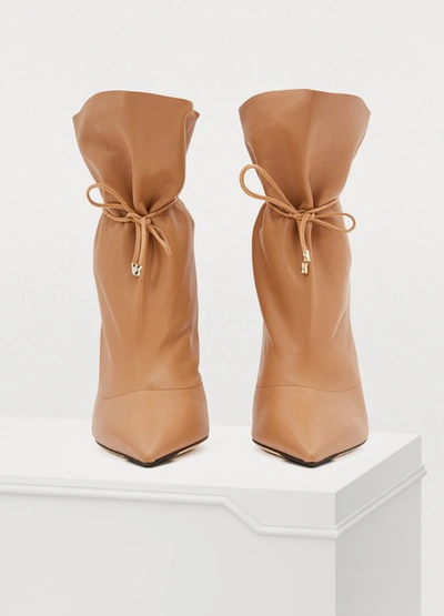 Shop Jimmy Choo Stitch 100 Ankle Boots In Camel